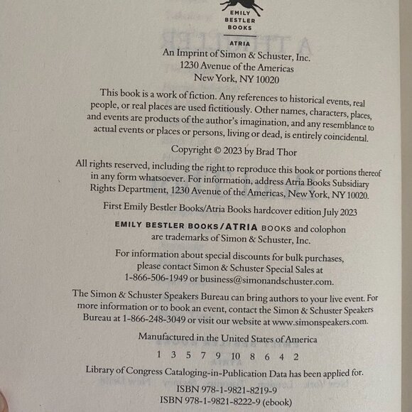 Dead Fall : A Thriller Hardcover Brad Thor 1st Edition NEW - Picture 4 of 4